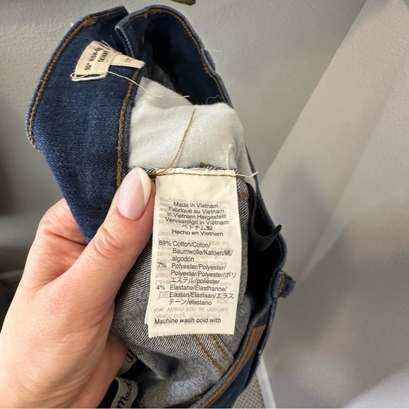 Madewell 10” High Rise Skinny Jeans Button Front Medium Hanna Wash Size 23 Tall - Picture 12 of 15